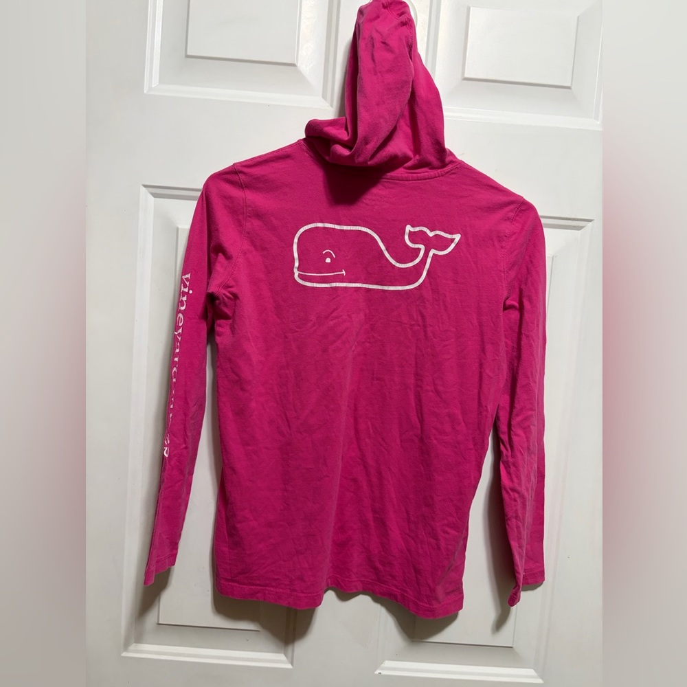 Vineyard Vines Long Sleeve Hooded Pocket Tee Shirt Youth Size L (14)